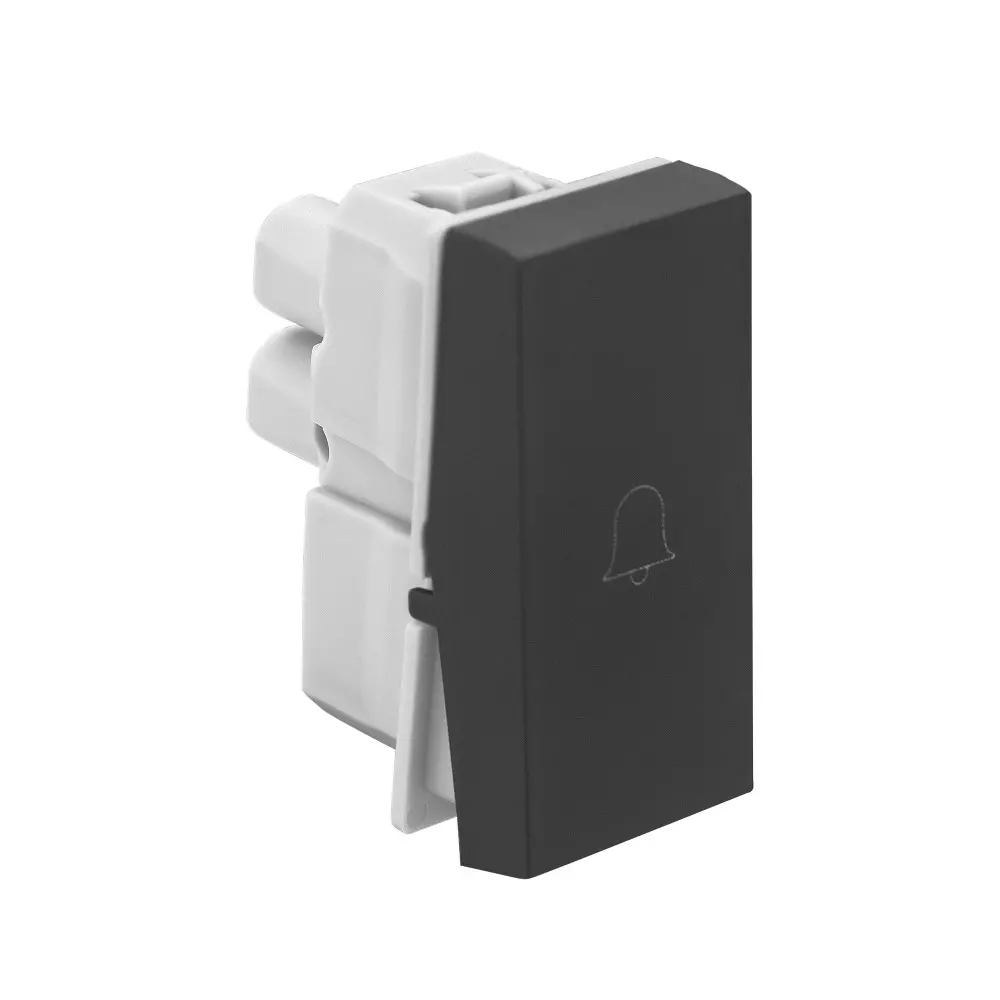 Legrand Bell Push Allzy 6 Amp 1 Way 1 Module Matt Black, 6812 09 (Pack of 20 Pcs)