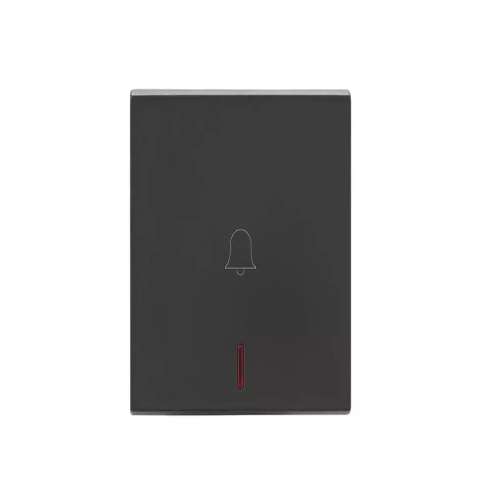 Legrand Bell Push with Indicator Allzy 6 Amp 1 Way 2 Module Matt Black, 6812 14 (Pack of 10 Pcs)
