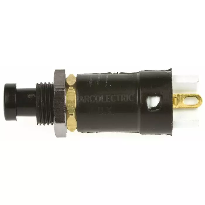 ARCOLECTRIC (BULGIN LIMITED) 0918 Series Miniature Push Button Switch Momentary Panel Mount 7.1 mm Cutout SPST 250 V AC, T0918SOAAE