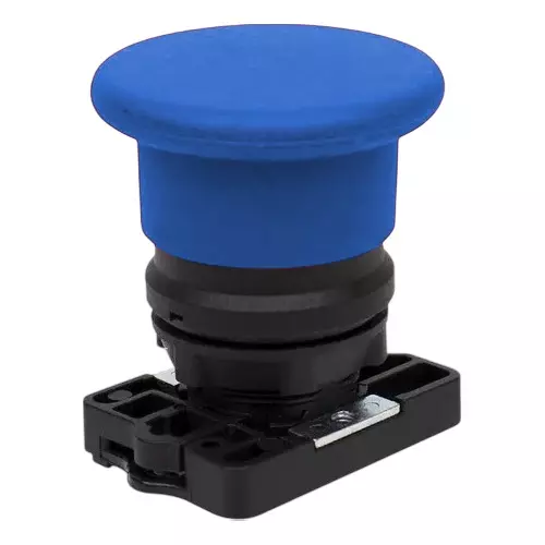 C&S Electric Mushroom Head Push Button With Carrier Blue 22.5 mm Mounting Dia, RCP2-BC6