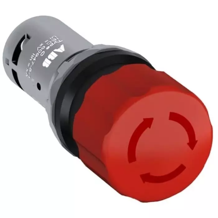 ABB Compact Series Twist Release Emergency Stop Push Button, Panel Mount, 1NC, IP66, IP67, IP69K, 1SFA619500R1041 CE3T-10R-01
