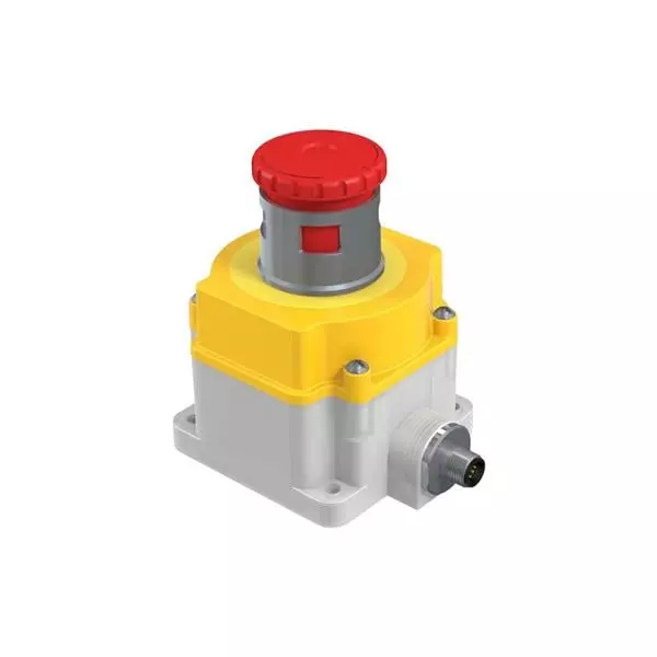 BANNER ENGINEERING Push Turn Emergency Stop Pushbutton Switch 3PST Panel Mount 2 Amp 24 V AC Quick Connect Termination, SSA-EB1MLP-12ED1Q8