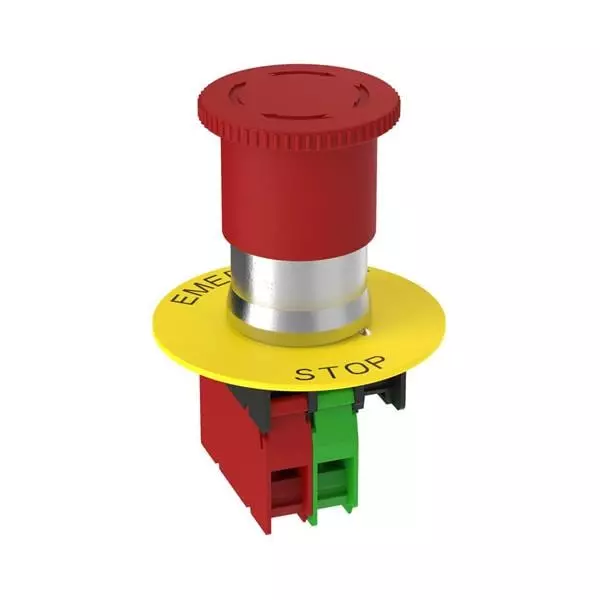 BANNER ENGINEERING Emergency Stop Switch DPST Panel Mount Screw Termination, SSA-EBM-11L
