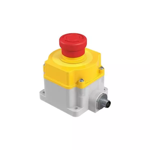 BANNER ENGINEERING Latching Turn Release Emergency Stop Pushbutton Switch DPST Panel Mount, SSA-EB1PLGR-0DECQ8