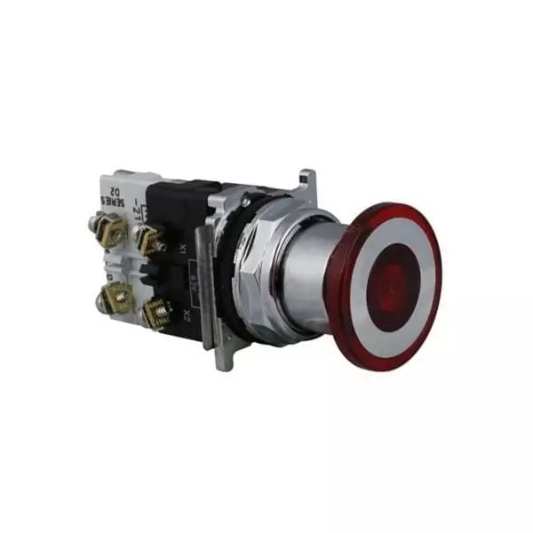 EATON Heavy Duty Emergency Stop Switch SPST Panel Mount 10 Amp 600 V AC Screw Termination, 10250T597LED24-71X