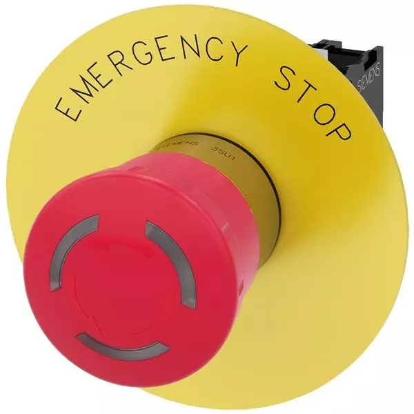 Siemens Push Turn Emergency Stop Switch DPST Panel Mount 10 Amp 500 V AC Screw Termination, 3SU11581HB201PT0