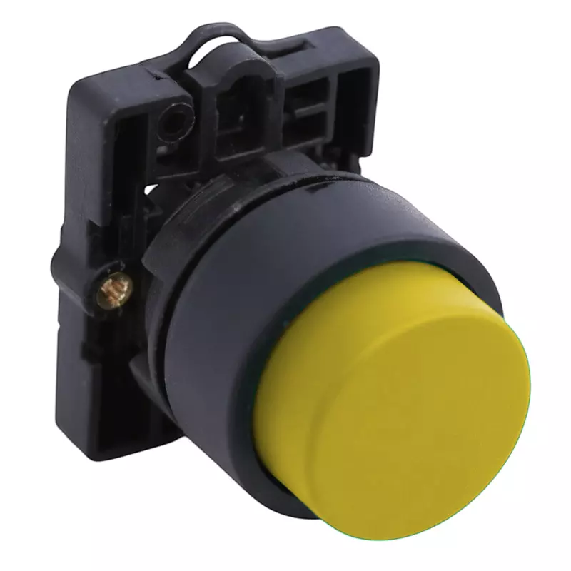 Kaycee Push Button Shround Actuator Projecting Head Plastic Yellow, KC2SAP3P