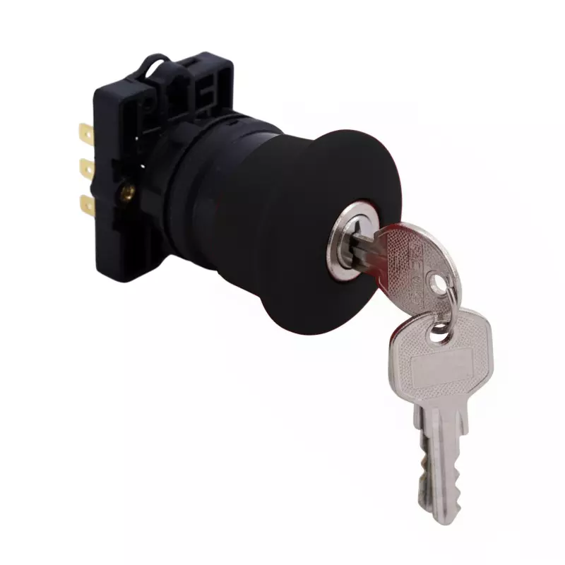 Kaycee Push Button Actuator Mushroom Head Plastic Black, KC2MKA5P