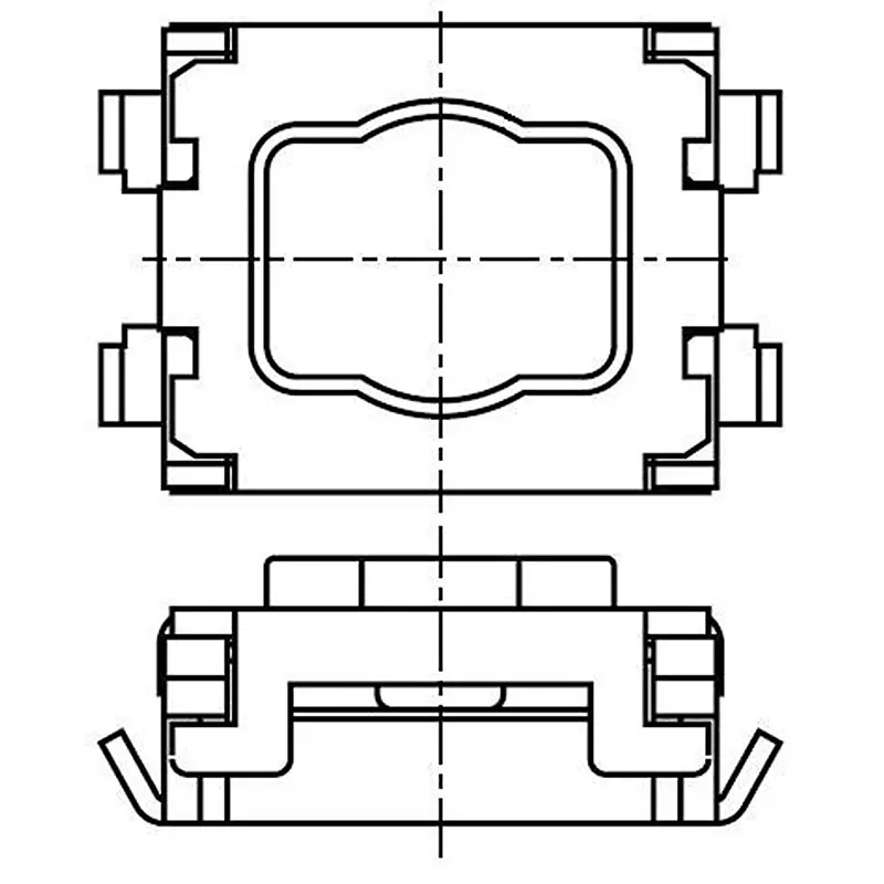 Panasonic Tactile Switch Non-Illuminated Gull Wing Lead Termination 50 mA Rectangular Actuator 12 V DC, EVP-AA702W