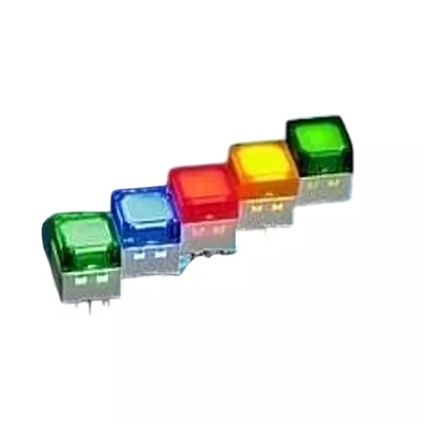 OMRON ELECTRONIC COMPONENTS Tactile Switch Illuminated Solder Pin Termination 50 mA Square Actuator 24 V DC, B3W-9002-B1N