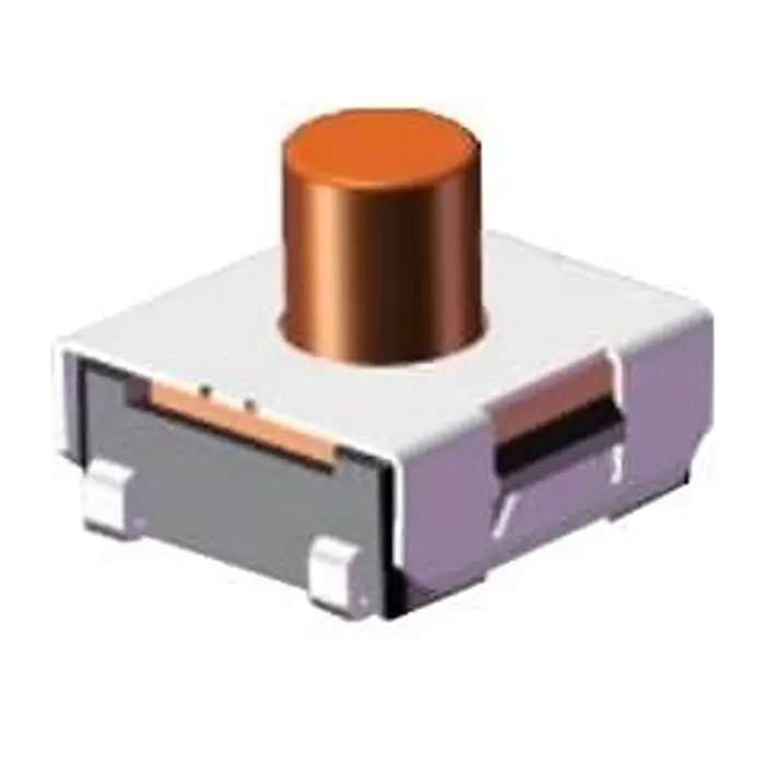 Diptronics Tactile Switch Non-Illuminated J Form Lead Termination 50 mA Round Actuator 12 V DC, DTSJW1-67S-Q-T/R