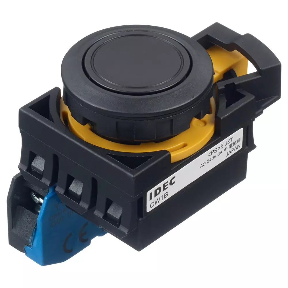 IDEC Pushbutton Switch, SPST-NO, 10A, 120VAC, SCREW, CW1B-M1E10B