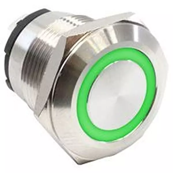 E-SWITCH Anti-Vandal Sw, Spst-No-Dm, Sldr Lug/Grn, Pvhc4F2Bss334.