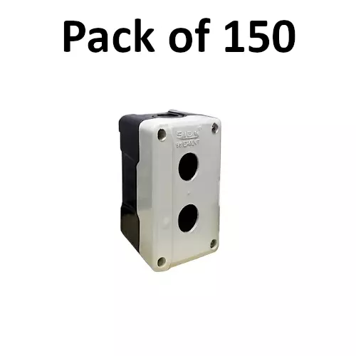 Elettro Push Button Station 2 Way Black and White ABS Body, Size 113x73x68 mm, ETPB-02 (Pack of 150)