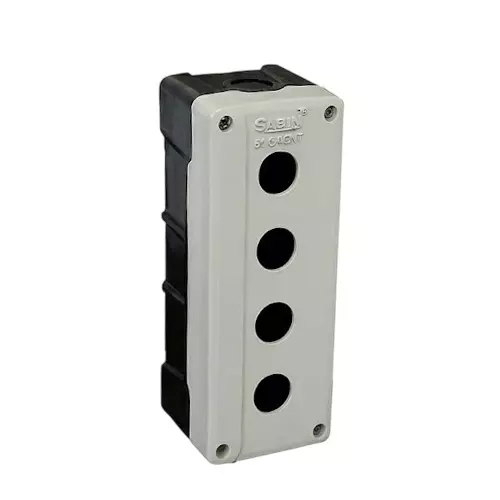 Elettro Push Button Station 4 Way Black and White ABS Body, Size 192x73x68 mm, ETPB-04 (Pack of 80)