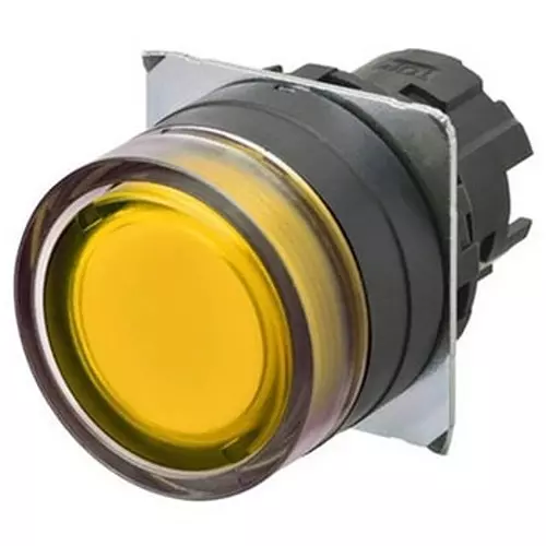 Omron Pushbutton Switch Momentary Round (Full Guard Type) Yellow, A22NZ-BGM-TYA