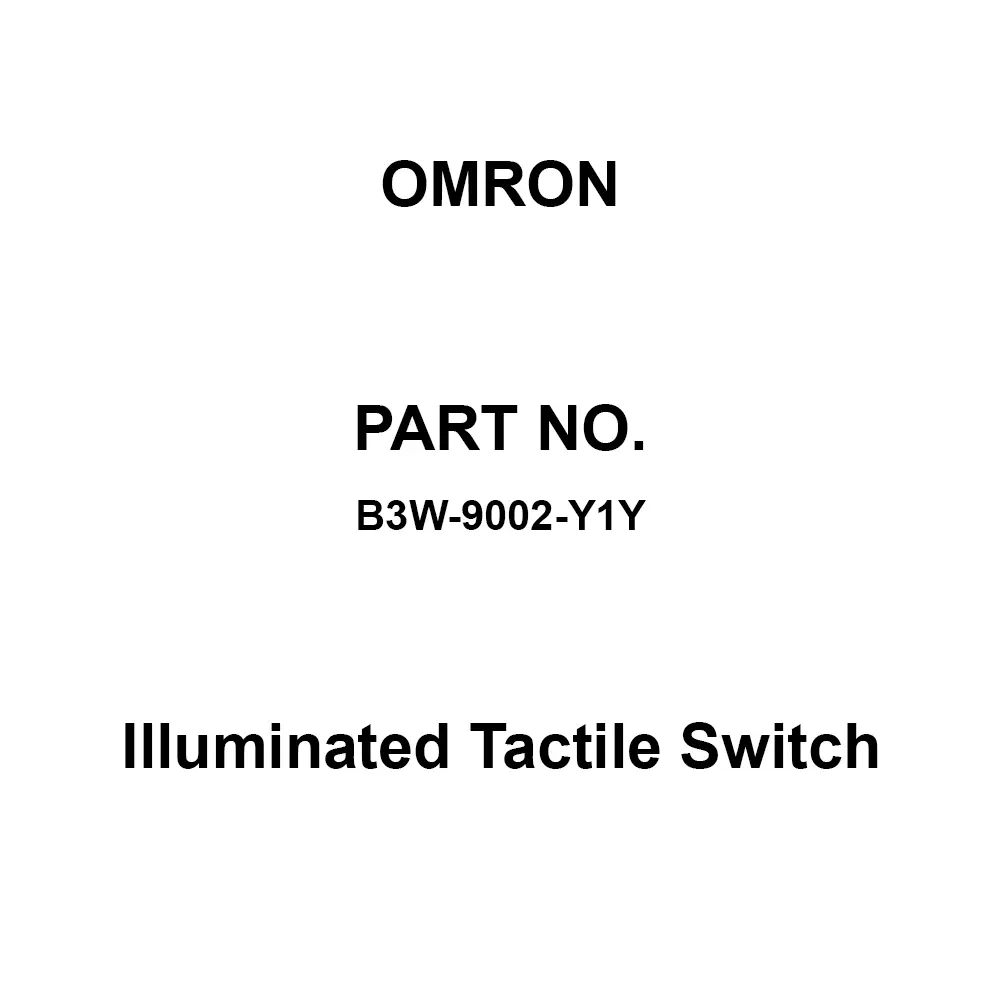 Omron Illuminated Tactile Switch 1A (Normally Open Contact), B3W-9002-Y1Y