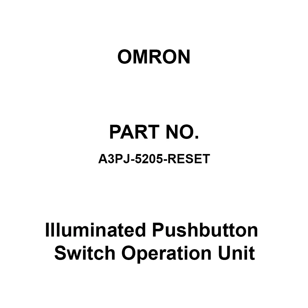 Omron Illuminated Pushbutton Switch Operation Unit Rectangle, A3PJ-5205-RESET