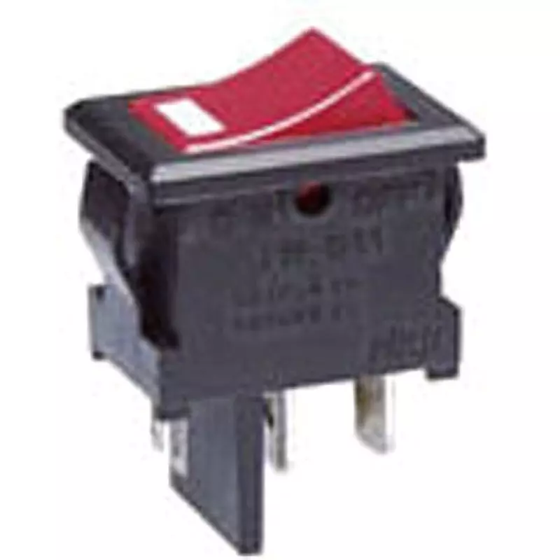 NKK SWITCHES Illuminated Rocker Switch S Type 1 Pole, JW-S11RRKM
