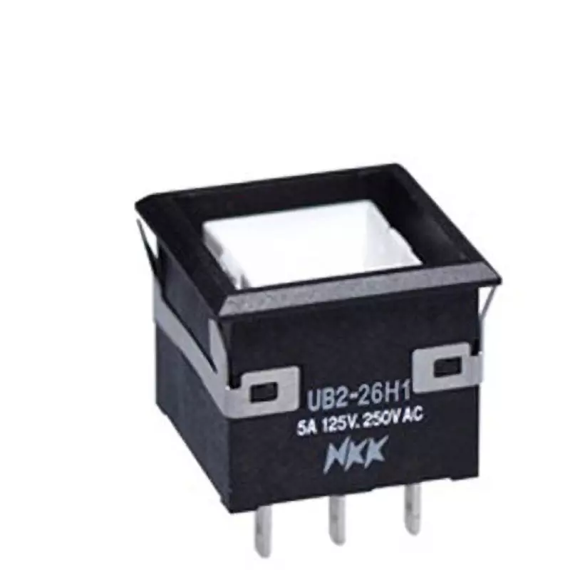 NKK SWITCHES UB2 Ultra-High Brightness Illuminated Push Button Solder Terminal 2-Pole Double Throw, UB2-26H1KKS1M