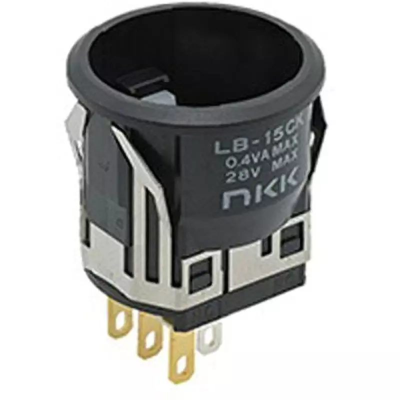 NKK SWITCHES Illuminated Push Button Switch Solder Terminal Single Pole Double Throw LB-15CKG4