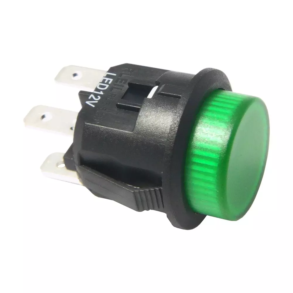 MULTICOMP PRO Pushbutton Switch Panel Mount DPST Quick Connect Terminal Green, MP008559