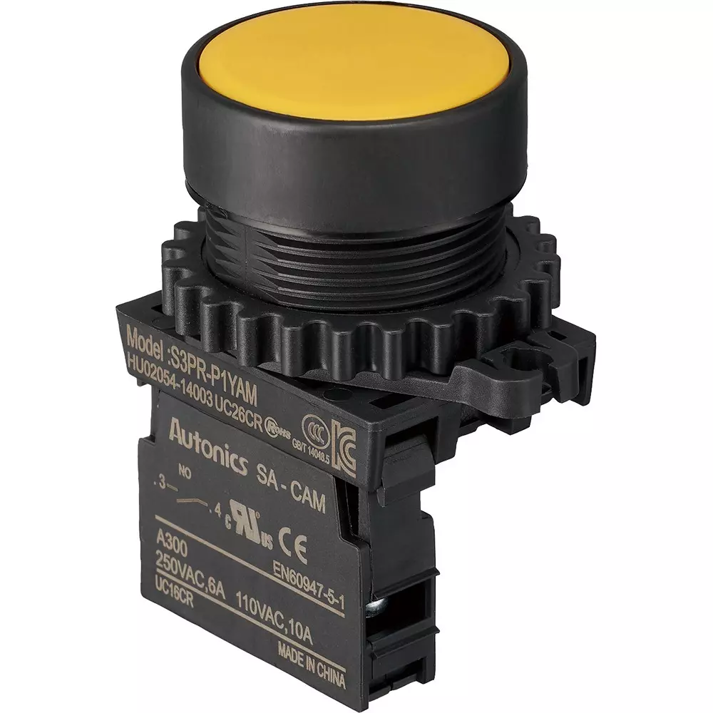 TRUSCO Push Button Switch 1A Contact Configuration, 30P-1AM-Y