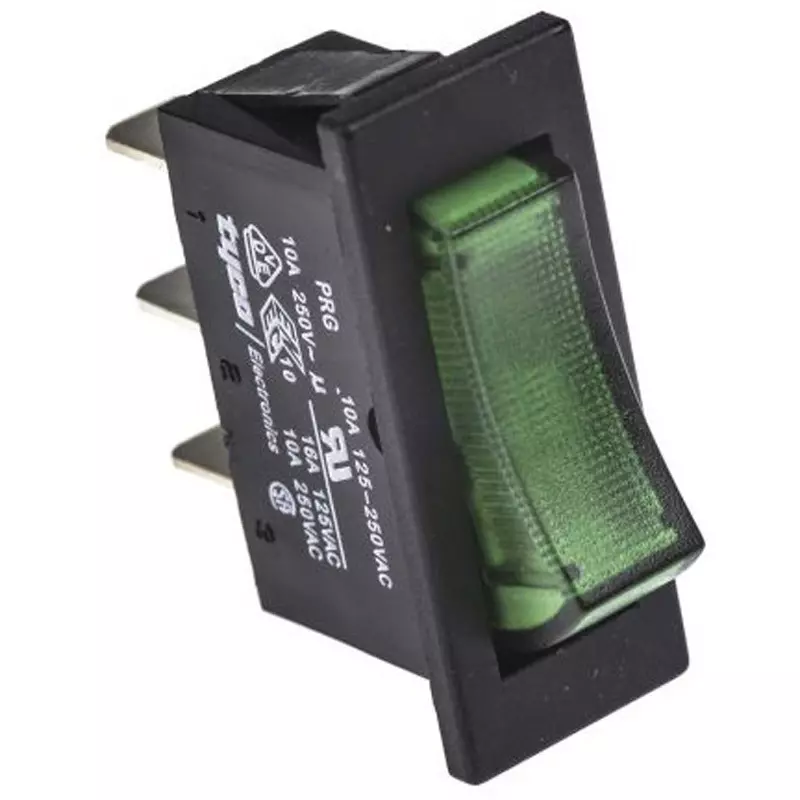 TE CONNECTIVITY Rocker Switch Panel Mount Mounting SPST Contact Configuration On-Off Operating Patterns, 1634202-6 (Pack of 50)