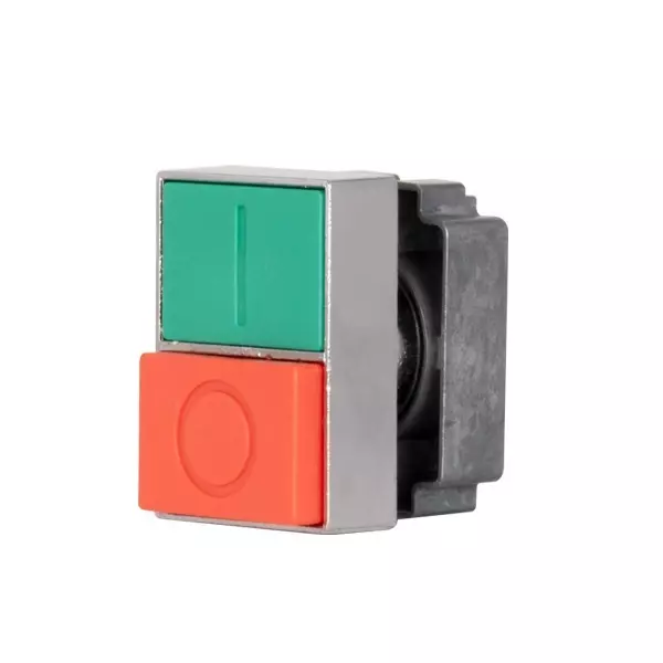 TNI Twin Push Button Flush with IO Mark 22.5 mm Cut Out Diameter 230 V AC Voltage and IP65 Rating, SH2-RG-M