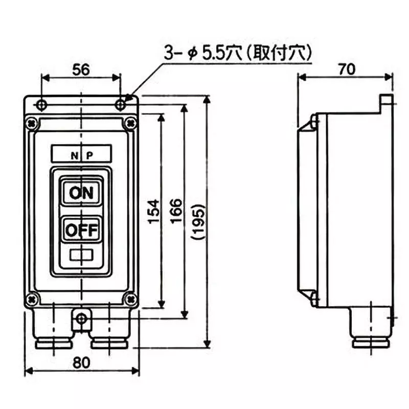 dainichi-push-button-switch-37-kw-16-amp-operating-current-dtw33-220v-37kw-16a