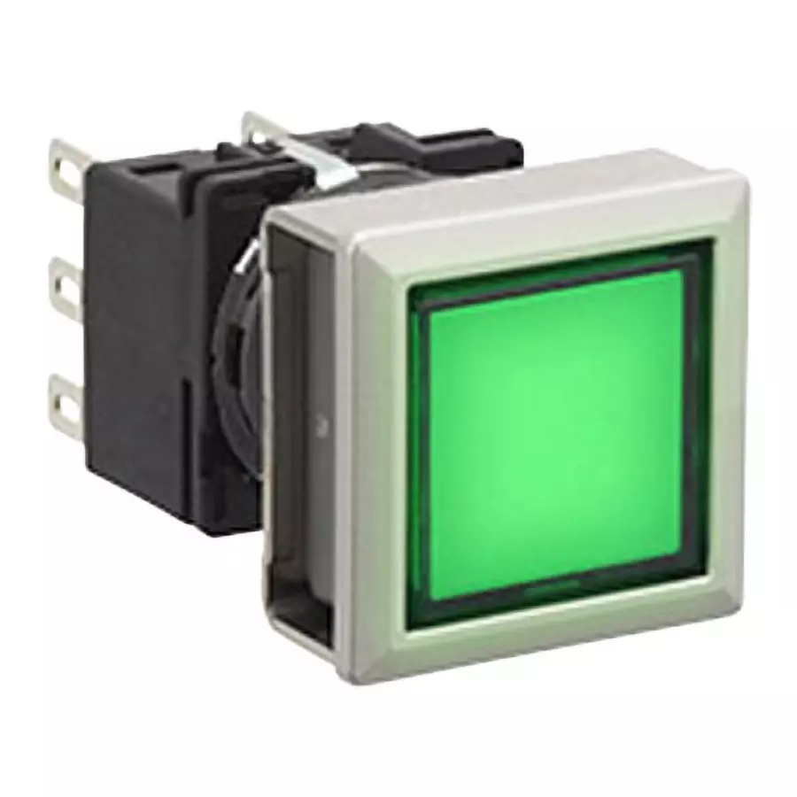 IDEC Flash Silhouette LB Series Illuminated Push Button Switch Square, LB7ML-M1T23WG