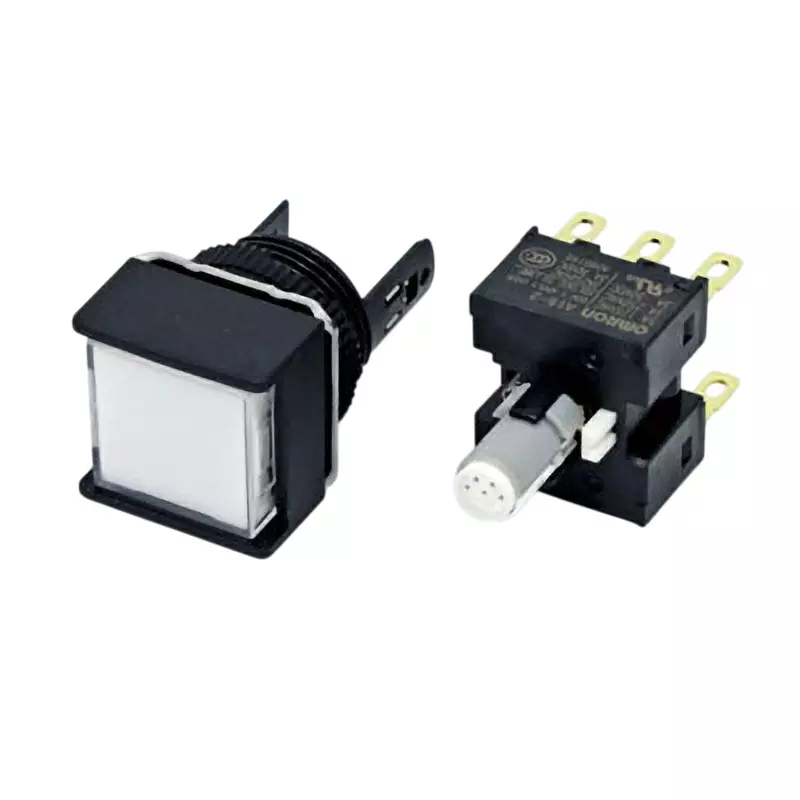 Omron Alternate Type Pushbutton Switch LED Illumination 2C Contact Φ16 mm Mounting Hole Diameter, A16L-AWA-12D-2