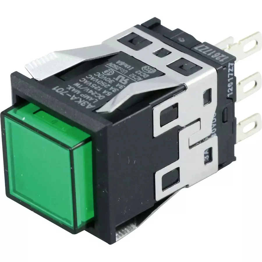 Omron Momentary Type Pushbutton Switch LED Illumination 1C Square Button Approx. 3 mm Overall Movement, A3KA-90A1-24EG