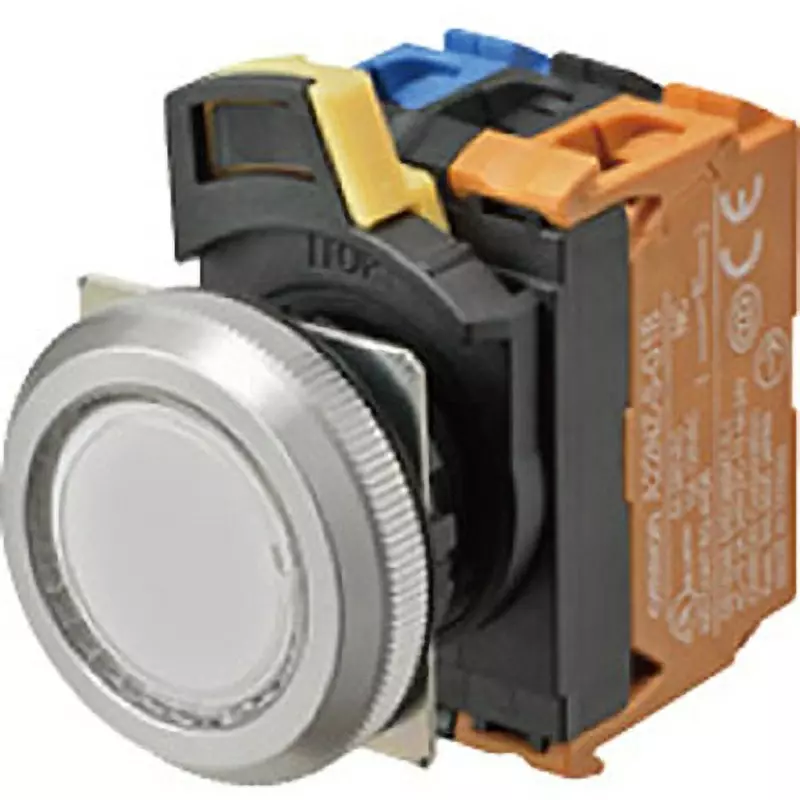 Omron Alternate Type Pushbutton Switch 2A Φ30 mm White, A30NL-MNA-TWA-P101-WC