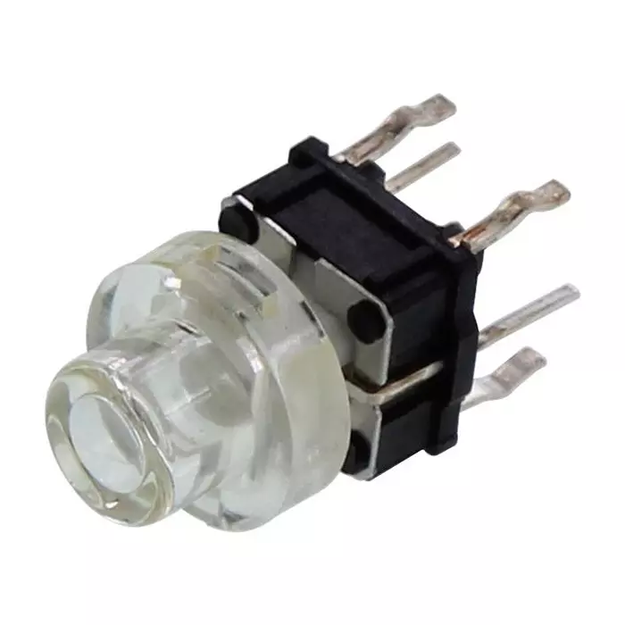 E-SWITCH ILLUMINATED TACTILE SWITCH, SPST, 50mA, 12VDC, TL1265YQSCLR.
