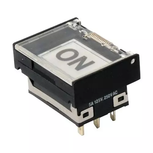 NKK SWITCHES PB SWITCH, SPDT, 5A, 250V, GREEN, PANEL, UB16VA001