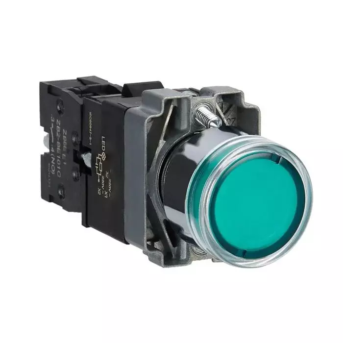 Sibass Electric Luminous Push Button SQD Type Harmony Series Without Contact Element with CE Mark, Green, SE-TB5-BW (Pack of 250)