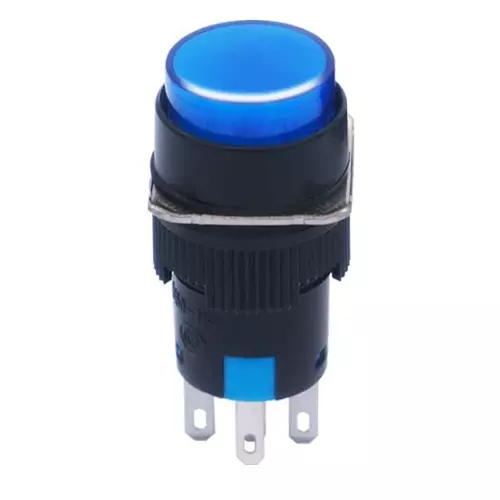 Sibass Electric Illuminated Momentary Push Button Blue 24/220 V and 16 mm Diameter, SE-TA16-11D (Pack of 200)