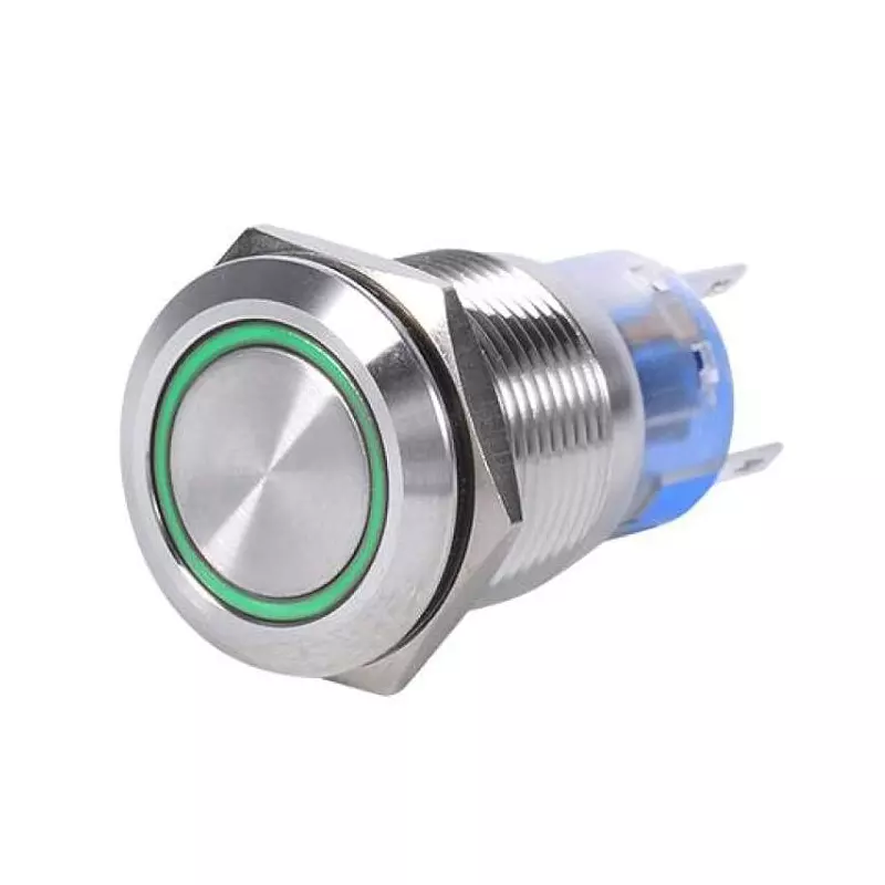 Sibass Electric Metal Push Button Flat Momentary Maintained 19 mm Diameter 24/220 V Green, SE-TYJ169-263 (Pack of 200)