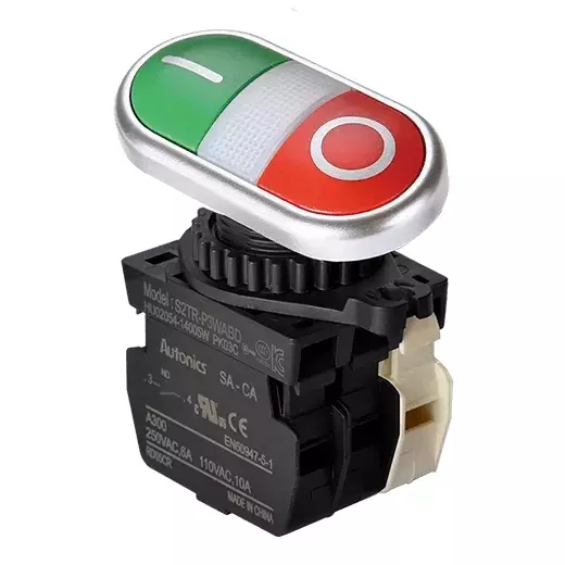 Autonics Push Button Switch 250 VAC 6 Amp, S2TR-P3WABL