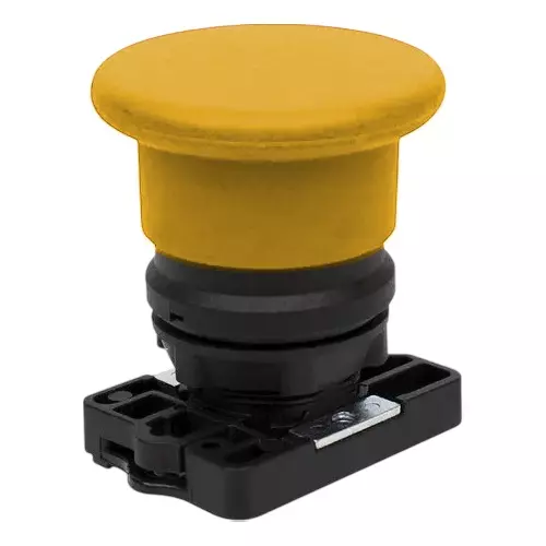 C&S Electric Mushroom Head Push Button With Carrier Amber 22.5 mm Mounting Dia, RCP2-BC5