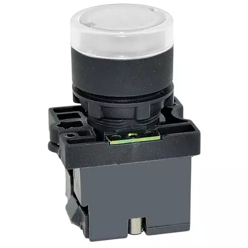 C&S Electric LED Type Flush Illuminated Push Button Actuator White 12 V AC 22.5 mm Mounting Dia, RCP2-BWL317
