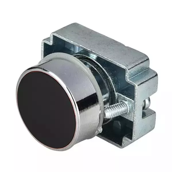 C&S Electric Flush Spring Return Push Button with Carrier & Without Contact Elements Metallic Range Black, RCB2-BA2