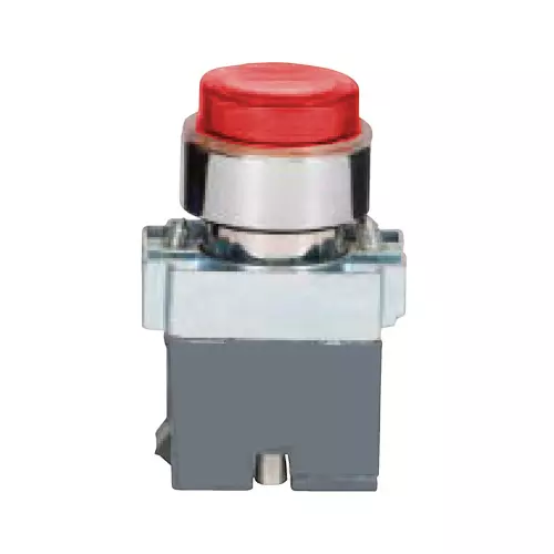 C&S Electric Push Button Actuator Illuminated Projecting Without Contact Elements Metallic Range 220 V DC Red, RCB2-BW147
