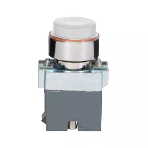 C&S Electric Push Button Actuator Illuminated Projecting Without Contact Elements Metallic Range 220 V DC Clear, RCB2-BW177