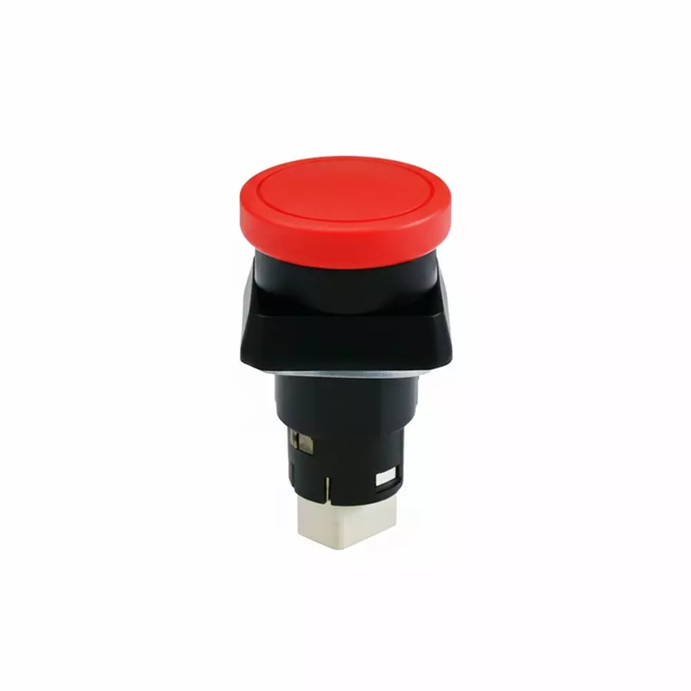 RAFI Emergency Stop Pushbutton Switch DPST Panel Mount 100 mA 25 V AC Connector Termination, 1.15.154.006/0301