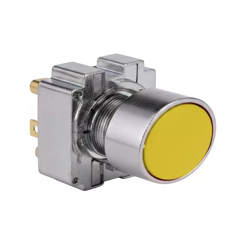 Kaycee Push Button Shround Actuator Flush Head Metal Yellow, KC2SAF3M