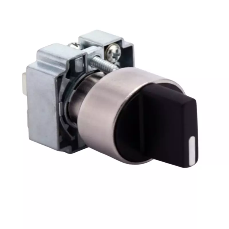 Kaycee Selector Switch 3 Position Spring Return To Centre Metal Black, KC2SA35MSR