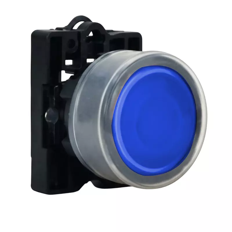 Kaycee Push Button Shround Actuator Booted Head Plastic Blue, KC2SAB4P