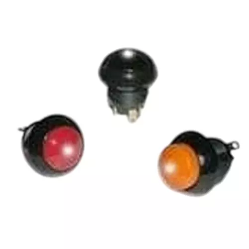 Otto Momentary Action Standard Switch Illuminated Solder Lug Termination 4 Amp Flush Actuator 28 V DC, LP9-11131B22